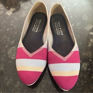 Kelly & Katie Pink and Cream Striped Flats